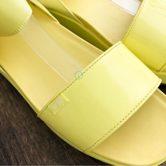 UGG Platform Sandal Ankle Wrap Square Toe Chunky Strappy Lennox Size 11 Yellow - Picture 8 of 15